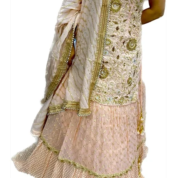 Dresses | A Peach Color Indian Dress Includes Shirt Long Skirt And Dupatta  | Poshmark